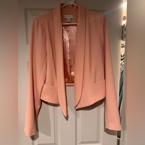 Blush pink blazer.